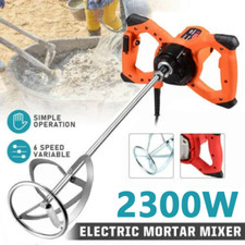 2300W Electric Plaster Paddle Mixer Mortar Cement Paint Stirrer Whisk 6 Speeds