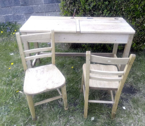 Vintage wooden beech - , double