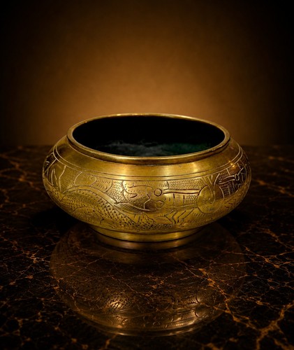Antique chinese brass dragon - brass,