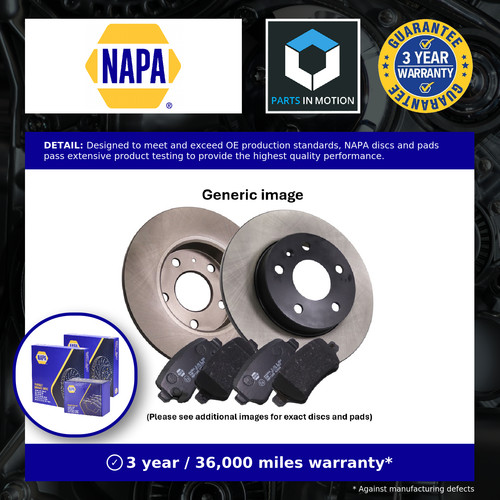 Solid brake discs and pads - 2x,