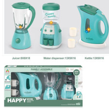 Kids Kitchen Toy Tea Kettle Juicer Blender Water Dispenser Pretend Play Set 5Pcs