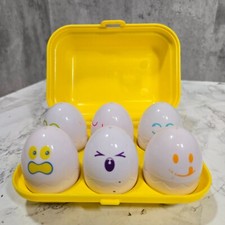 Vintage 1993 TOMY Hide & Squeak Eggs Educational Shape Sorter Play To Learn Toy