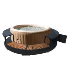 Poly Rattan Spa Surround Hot