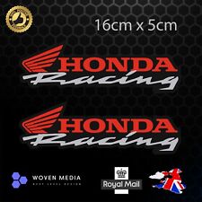 Restoration Honda Racing x 2 Fairing Stickers / Decals Red 16cm length