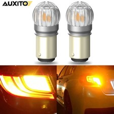 2X AUXITO 1157 12V COB LED Car Reverse Backup Tail Brake Light Lamp Bulbs Yellow