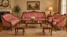 Louis XV 3+2+1+1 Hand-Carved