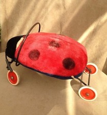 STEIFF~VINTAGE LADYBUG LADYBIRD RIDE ON TOY NO BUTTON 1950s V. Rare 1330.20