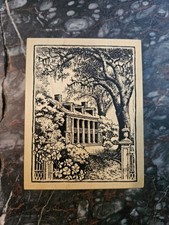 PSX K-2138 Authentic Rhododendron Hall Colonial House Scenary Rubber Stamp