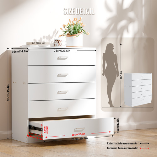 Modern white drawer chest - modern,