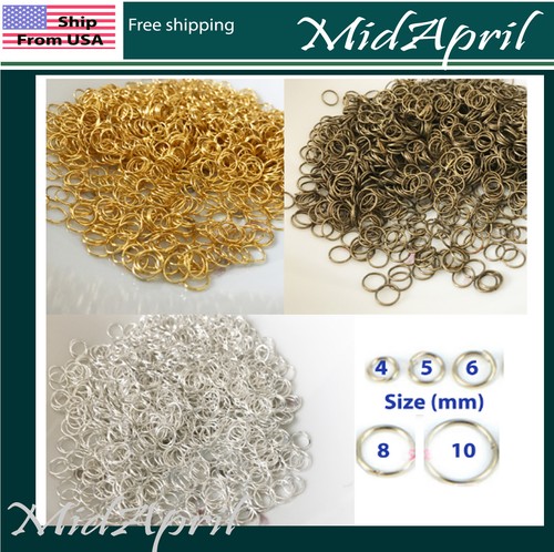 Open jump rings silver gold - open,