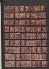 * GB QV SG43 Line Engraved 1d Penny Red Plate Collection of 72 stamps