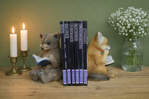 Pair fox bear - pair, resin