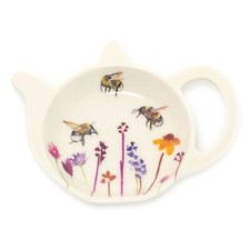Busy Bee Floral Tea Bag Tidy Dish | Tea Bag Spoon Rest Kitchen | Teabag Holder