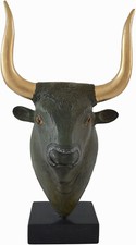 Minoan Bull Bronze Head statue