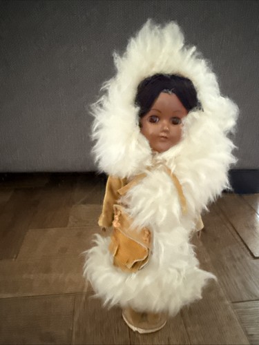 Vintage inuit doll faux fur - vintage,