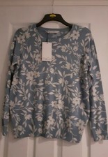 M&Co Ladies Blue Floral Jumper