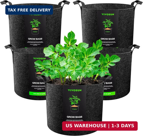 Vivosun pack gallon plant - 5-pack,