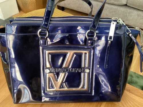 Versace blue handbag - versace,