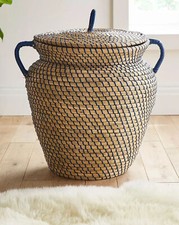 Greek Pot Storage Basket Blue