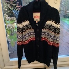 Mens XL Superdry Vintage Nordic Knit Cardigans Shawl Collar