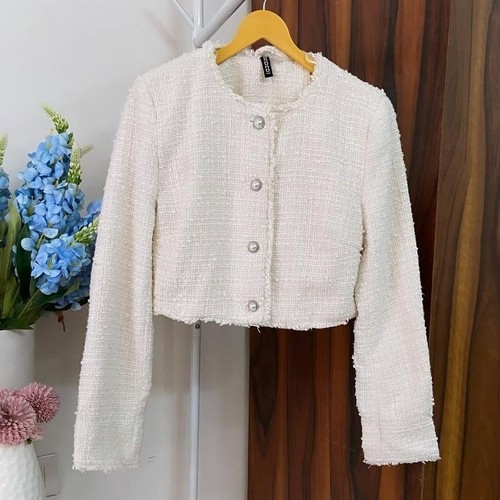 Cream boucle tweed - h&m,
