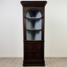 Antique 20th Century Fine Quality Carved Oak Corner Cabinet ( REF AF-4712 )