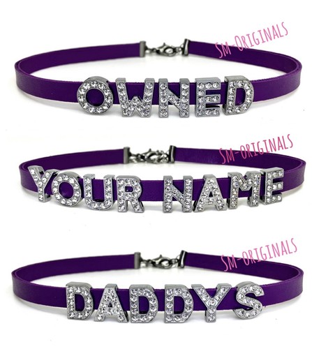 Purple choker necklace hotwife - choker,