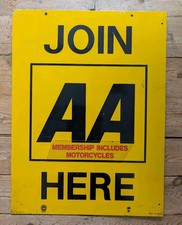 JOIN AA HERE SIGN - Garage Vintage Automobilia Retro Genuine Cool - DOUBLE SIDED