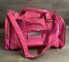 Vintage Puma Fitness Holdall Shoulder Sports Bag Bright Pink Gym Travel Weekend