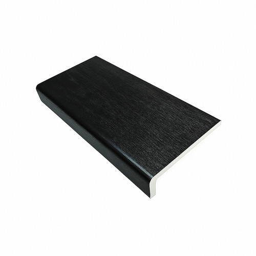 Black ash upvc window - black, sill