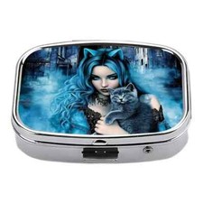 Cat Themed Pill Box - Compact