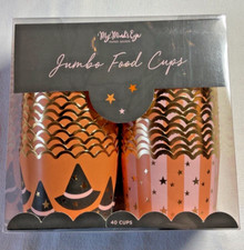 MY MIND'S EYE JUMBO CUPCAKE BAKING FOOD CUPS LINERS (40) OANGE PINK BLACK NIP