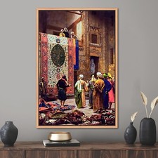 The Carpet Merchant Wall Art, The Rug Market in Cairo Painting Print, Jean-Leon
