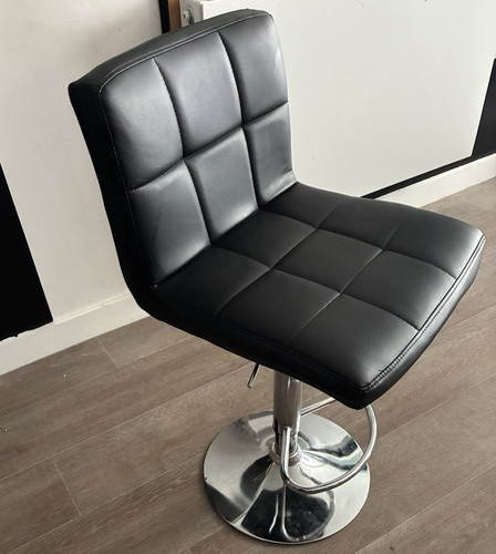 Black faux leather swivel bar - black,