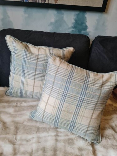 Gorgeous blue tartan cushions