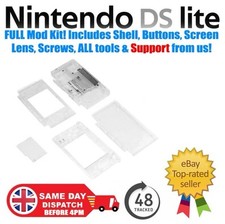 Crystal Clear Replacement Housing Shell FULL MOD KIT for Nintendo DS Lite NDSL