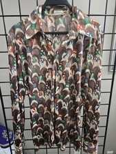 Vintage Nik Nik Italian Disco Shirt Dagger Collar 1970s Nylon Jockey Horse