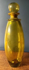 Tall Vintage Vidrios San Miguel Spanish Amber Art Glass Decanter 35cm