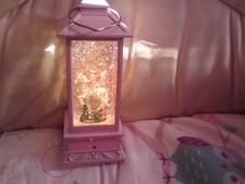 MUSICAL  Illuminated Glitter ANGEL Snow Globe Sit Or Hanging Lantern, 8+ TUNES,