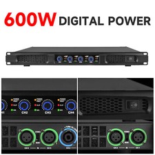 High-Tech 600W 4 Channel Class D Digital Power Amplifier 600 Watts PEAK Output