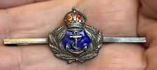 Royal Navy Sterling Silver & Enamel Sweetheart Bar Brooch Badge. WW2 Era KC