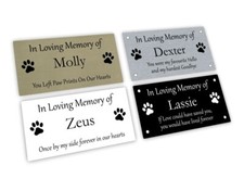 Pet Memorial Plaque Brushed Brass or Silver Effect Acrylic Cat Dog Memory Sign