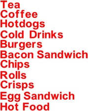 Menu Wording 1, Catering