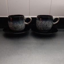 DENBY HALO EXPRESSO CUPS & SAUCERS x 2