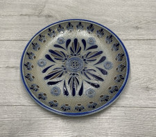 Paul Kruft Stoneware Studio Pottery Salt Glazed Plate Bowl Geometric Design 27cm