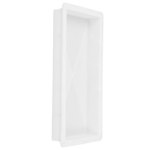 White plastic concrete bench - concrete,