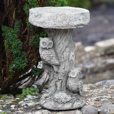 Owl bird bath garden - bath, |