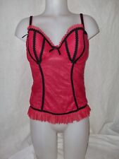 BNWOT Gorgeous Red CERISO @ M&S underwired boned corset basque top size 38C (TV)