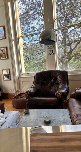 Large vintage leather armchair - leather,