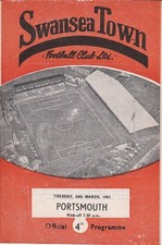 SWANSEA TOWN v PORTSMOUTH       Div. 2.      Postponed              24. 03. 1964